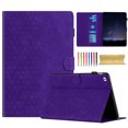 thumbnail image 1 of Case for iPad mini 1/2/3/4/5, Embossed PU Leather Cover Flip with Smart Auto Wake / Sleep Stand Function Pencil Holder and Card Slots & Footgrip for iPad mini 1/2/3/4/5 Case, Purple, 1 of 5
