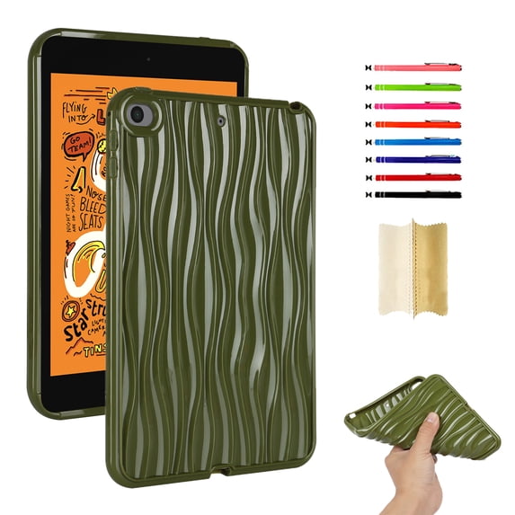 Case for iPad mini 1/2/3/4/5, Luxury Slim Fit TPU Back Protective Shock-Absorption Corner Protection Lightweight Soft Cover for iPad mini 1/2/3/4/5, Darkgreen