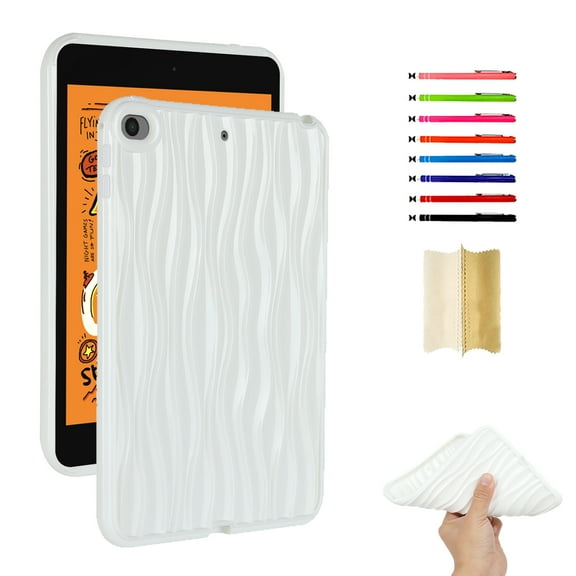 Case for iPad mini 1/2/3/4/5, Luxury Slim Fit TPU Back Protective Shock-Absorption Corner Protection Lightweight Soft Cover for iPad mini 1/2/3/4/5, White