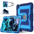 thumbnail image 1 of Case For iPad mini 6 2021 / mini 2024,Anti Drop Silicone+PC Layer Protective Case Hidden Large Bracket ,Shoulder Strap, Heavy Duty Shockproof Three Proof Tablet Protective Case,Blue, 1 of 7