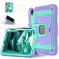 thumbnail image 1 of Case For iPad mini 6 2021 / mini 2024,Anti Drop Silicone+PC Layer Protective Case Hidden Large Bracket ,Shoulder Strap, Heavy Duty Shockproof Three Proof Tablet Protective Case,Purple, 1 of 7