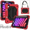 thumbnail image 1 of Case for iPad mini 6th Gen 8.3" 2021, Rugged Shockproof Case with Crossbody Strap & Pencil Holder [360° Rotating Hand Strap] & Stand, Case for iPad mini 6th Gen 8.3" 2021, Red+Black, 1 of 7