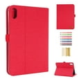 thumbnail image 1 of Case for iPad mini 6th Gen 8.3" 2021 / iPad mini 7th Gen (A17 Pro) 2024, Vintage Fabric PU Leather Folio Cover Soft TPU Inner Multiple Viewing Angles Stand with Card Slots Auto Sleep / Wake - Red, 1 of 5