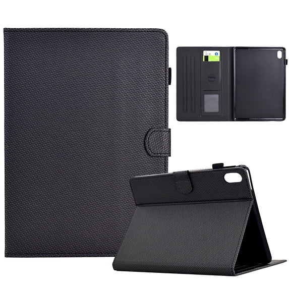 Case for iPad mini 6th Gen 8.3" 2021, for iPad mini 7th Generation (A17 Pro) 2024 8.3", Carbon Fiber Pattern Premium PU Leather Wallet Stand Protective Auto Sleep Wake Cover with Pen Slot, Black