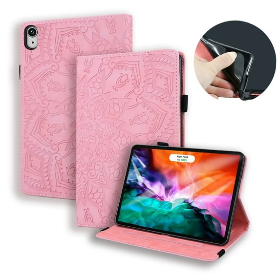 Case for iPad mini 6th Gen 8.3 inch, 3D Embossed Multi Viewing Angle Stand PU Leather Premium Luxury Slim Cover Folio Case Cover with Stylus Holder for iPad Mini 6 2021 (6th Generation),Pink