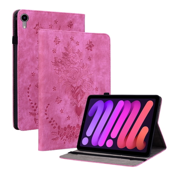 Case for iPad mini 7th (A17 Pro) 2024/iPad Mini 6th Generation Case 2021 8.3 Inch, Slim Stand Shell Protective Case with Pencil Holder, PU Leather Folio Cover for iPad Mini 7th/6th, Rose