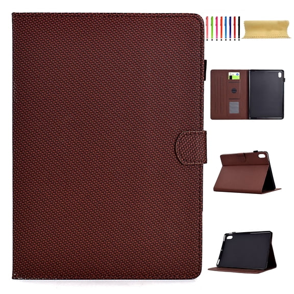 Case for iPad mini 7th Generation (A17 Pro) 2024 8.3" / mini 6th Gen 8.3" 2021, Carbon Fiber Texture PU Leather Multi-Angle Viewing Stand Shockproof Flip Case with Card Slots Magnetic Clasp, Brown