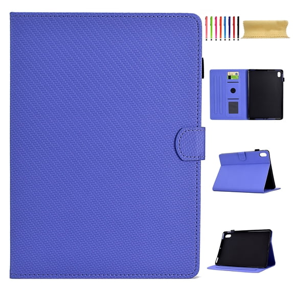 Case for iPad mini 7th Generation (A17 Pro) 2024 8.3" / mini 6th Gen 8.3" 2021, Carbon Fiber Texture PU Leather Multi-Angle Viewing Stand Shockproof Flip Case with Card Slots Magnetic Clasp, Purple