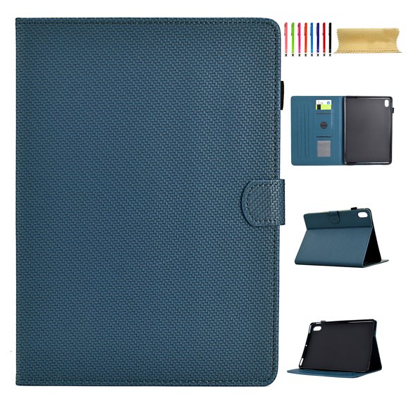 Case for iPad mini 7th Generation (A17 Pro) 2024 8.3" / mini 6th Gen 8.3" 2021, Carbon Fiber Texture PU Leather Multi-Angle Viewing Stand Shockproof Flip Case with Card Slots Magnetic Clasp, Darkblue