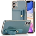 thumbnail image 1 of Case for iPhone 11 6.1 Inch, Soft Silicone TPU Slim Case Electroplated Case Shockproof Phone Case with Wristband Kickstand Phone Loop Finger Holder Strap-Gray, 1 of 7
