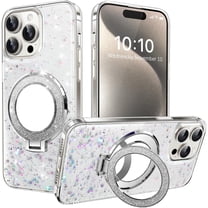Case for iPhone 11 Case Clear Glitter Cute Bling Sparkle with Stand Makeup Mirror Soft Bumper Shockproof Protection Women Girls Phone Case for iPhone 11 6.1 inch Star Sliver