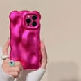 thumbnail image 1 of Case for iPhone 11,Cool Hot Pink Bubble Design 3D Meteorite Pattern Wave Curly Wave Frame Glitter Case,Shockproof Soft TPU Protective,for iPhone 11 Case 6.1 inches, 1 of 7