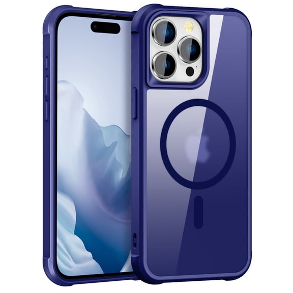 Case for iPhone 11,Decase Magnetic Translucent Shell,Support Wireless Charging & Magnetic Car Mount,Military Grade Drop Protection Matte Phone Cover,for iPhone 11 - darkblue