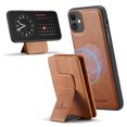 thumbnail image 1 of Case for iPhone 11, Detachable Magnetic Wallet Credit Card Cash Slot Case Support Wireless Charging Functional Kickstand Compatible with MagSafe Phone Cover For iPhone 11,Brown, 1 of 12