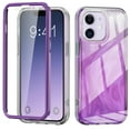 thumbnail image 1 of Case for iPhone 11, Luxury Gradient Marble Color Case with Built-in Screen Protector Front Cover Wireless Charging Protective Girls Women Phone Case for iPhone 11, Purple, 1 of 7