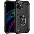 thumbnail image 1 of Case for iPhone 11,Military Car Holder [Built-in Kickstand] Metal Ring Dual-Layer Heavy Duty TPU+PC Shockproof Protection Phone Case for iPhone 11,6.1 Inch 2019 (Black), 1 of 11