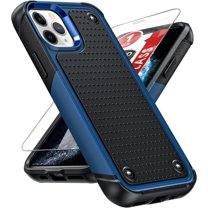 for Case iPhone 11 Pro, Apple 11 Pro Phone Case for Men with Screen Protector, Shockproof Heavy Duty Dual Layer Protective Hard PC Textured Back & Soft Bumper Case for Apple iPhone 11 Pro, Blue