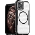thumbnail image 1 of Case for iPhone 11 Pro,Full-Body Rugged Carbon Fibre Protective Clear Back Hybrid Magnetic with Wireless Charge Shockproof Protector Phone Case for iPhone 11 Pro,5.8 inch 2019 (Black), 1 of 10