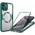 thumbnail image 1 of Case for iPhone 11 Pro,Full-Body Rugged Stylish Protective Clear Colorful Back Hybrid 3-in-1 with Built-in Screen Wireless Charging Protector Phone Case for iPhone 11 Pro,5.8 inch 2019 (Green), 1 of 9
