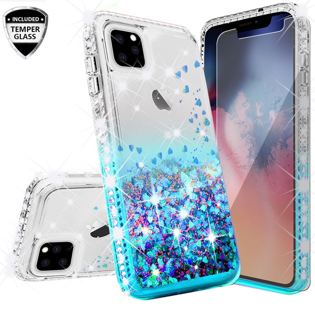 Case for iPhone 11 Pro Max (2019), Glitter Liquid Floating Bling ...