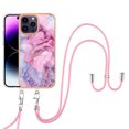 thumbnail image 1 of Case for iPhone 11 Pro Max, Adjustable Detachable Crossbody Strap Neck Strap Silicone Bumper Marble Painted TPU Ultra Thin Shockproof Protective Phone Case Cover for iPhone 11 Pro Max, Pink, 1 of 7