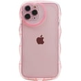 thumbnail image 1 of Case for iPhone 11 Pro Max Case Wave, Curly Frame Design for Women Girls, Cute Love Heart Camera Aesthetic Phone Case Soft Flexible TPU Shockproof Full-Body Protective Case Cover, Clear Pink, 1 of 12