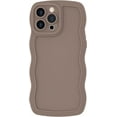 thumbnail image 1 of Case for iPhone 11 Pro Max Case, Wave Curly Frame Design for Women Girls, Cute Wavy Phone Case, Soft TPU SLiquid Silicone Camera Protection Phone Cover for iPhone 11 Pro Max, Brown, 1 of 6