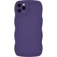 thumbnail image 1 of Case for iPhone 11 Pro Max Case Wave, Curly Frame Design for Women Girls, Cute Wavy Solid Color Aesthetic Phone Case Soft Flexible TPU Shockproof Full-Body Protective Case Cover - Drak Purple, 1 of 12