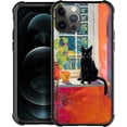thumbnail image 1 of Case for iPhone 11 Pro Max Case, Window Sill Black Cat Oil Painting Pattern Graphic Design Girl Boy Soft Silicone Hard Acrylic Shock Protection Case for iPhone 11 Pro Max, 1 of 7