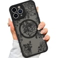 thumbnail image 1 of Case for iPhone 11 Pro Max [Compatible with MagSafe] Black Flower Floral Pattern Design Case for Women Girls Soft TPU Bumper Hard PC Back Anti-Fall Shockproof Protective Slim Magnetic Cover, 1 of 14