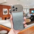 thumbnail image 1 of Case for iPhone 11 Pro Max with Full Camera Lens Protector, Clear Gradient Glitter Sparkle Luxury Electroplated Wave Edge TPU Bumper Non-Yellowing Shockproof Slim Cover for iPhone 11 Pro Max, Silver, 1 of 9