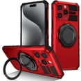 thumbnail image 1 of Case for iPhone 11 Pro Max,Military Grade Design Built-in 360 Degree Rotatable Magnetic Kickstand Heavy Duty Drop Protection Shockproof Phone Case for iPhone 11 Pro Max,6.5 inch (Red), 1 of 18