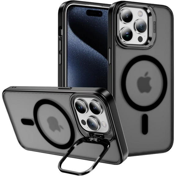 Case for iPhone 11 Pro Max,Military Grade Drop Full-Body Shockproof Protective Lens Holder Kickstand with Wireless Charging TPU+PC Phone Case for iPhone 11 Pro Max,6.5 Inch 2019 (Black)