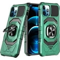 thumbnail image 1 of Case for iPhone 11 Pro Max,Military-Grade Metal Ring Car Holder [Built-in Kickstand] Heavy Duty Shockproof Protection TPU+PC Phone Case for iPhone 11 Pro Max,6.5 Inch 2019 (Deep Green), 1 of 10