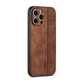 thumbnail image 1 of Case for iPhone 11 Pro Max, PU Leather Soft Silicone Hybrid Shockproof Cover, Non-Slip Stripes Heat Dissipation Wireless Charging Slim Lightweight Case for iPhone 11 Pro Max,Brown, 1 of 5
