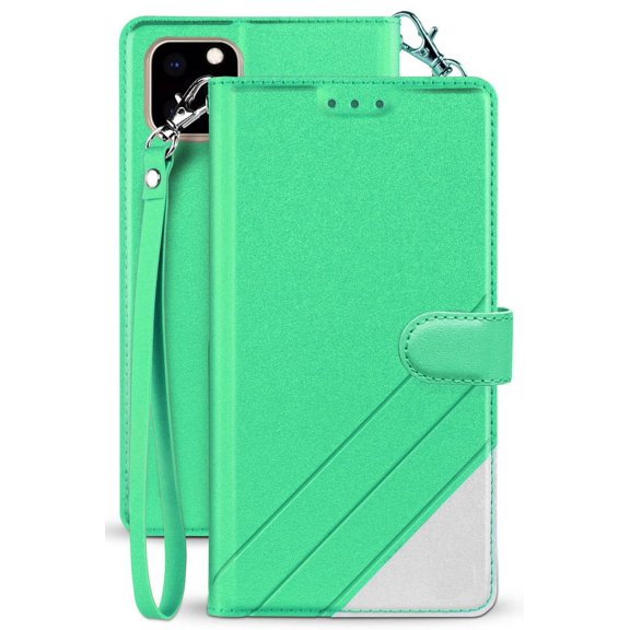 Case for iPhone 11 Pro, New Infolio Wallet Credit Card Slot ID Cover, View Stand [with Wrist Strap Lanyard] for Apple iPhone 11 Pro (2019, 5.8" Model)