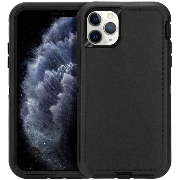 Case for iPhone 11 Pro, Rugged Durable Defender Heavy Duty 3 in 1 Shockproof Bumper Full Body Protective Cover Phone Case for iPhone 11Pro 5.8'' Display (Black)