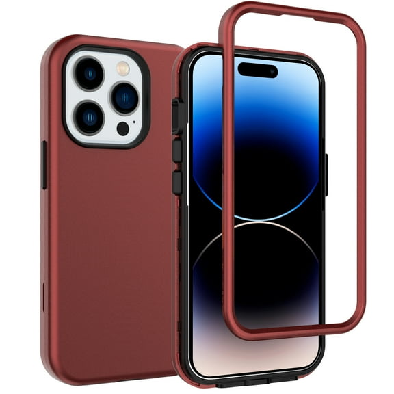 Case for iPhone 11 Pro, Triple-Layers Hybrid Cover with Camera Lens Protective Film, Anti-Scratch Drop Protection [Military Grade Shockproof] Phone Cover for iPhone 11 Pro, Red