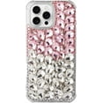 thumbnail image 1 of Case for iPhone 11 Pro,iPhone 11 Pro Case,3D Handmade Sparkle Stunning Stones Crystal Diamond Bling Glitter Girls Women Shockproof Phone Case for iPhone 11 Pro,5.8 inch 2019 (Pink/White), 1 of 6