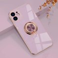thumbnail image 1 of Case for iPhone 11 Ring Holder Case with Diamond Shiny Plating Rose Gold Edge Built-in 360 Rotation Magnetic Kickstand for Women Girls Slim Soft TPU Protective Cover Case 6.1 Inch, Purple, 1 of 9