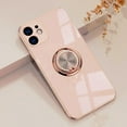 thumbnail image 1 of Case for iPhone 11 Ring Holder Case with Diamond Shiny Plating Rose Gold Edge Built-in 360 Rotation Magnetic Kickstand for Women Girls Slim Soft TPU Protective Cover Case 6.1 Inch, Pink, 1 of 7