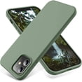 thumbnail image 1 of Case  iPhone 12&12 Pro 6.1 inch [Silky and Soft Touch Series] Premium Liquid Silicone Rubber Full-Body Protective Bumper Case for ,Calke Green, 1 of 15