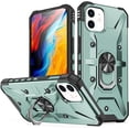 thumbnail image 1 of Case for iPhone 12 Case iPhone 12 Pro Case Military Grade Drop Case with Kickstand Metel Ring Magnetic Holder Shockproof Protective for iPhone 12 iPhone 12 Pro Phone Case (Midnight Green), 1 of 10