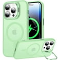 thumbnail image 1 of Case for iPhone 12 Case/iPhone 12 Pro Translucent Matte with Screen Protector - Built-in Camera Stand - Slim Fit Protective Phone Case 6.1” for Men Women Girls - Tea Green, 1 of 14
