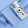 thumbnail image 1 of Case for iPhone 12,Compatible with MagSafe Charging,Wallet Cover with RFID Blocking Card Slots,Shockproof PU Leather Magnetic Closure Folio Plating Clear Phone Case,Blue, 1 of 8