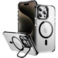 thumbnail image 1 of Case For iPhone 12,Military Grade Drop Full-Body Clear Rainbow Built-in Lens Holder Kickstand With Wireless Charging Shockproof Protective Phone Case For iPhone 12,6.1 Inch (Black), 1 of 10