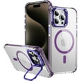 thumbnail image 1 of Case For iPhone 12,Military Grade Drop Full-Body Clear Rainbow Built-in Lens Holder Kickstand With Wireless Charging Shockproof Protective Phone Case For iPhone 12,6.1 Inch (Purple), 1 of 10