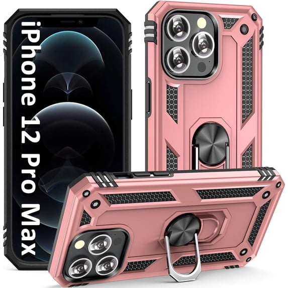 Case for iPhone 12 Mini Phone Case iPhone 12 Mini Case, with Ring Holder Stand, Support Magnet Car Mount, Military Grade, Heavy Duty, for iPhone 12 Mini Case Black