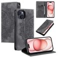 thumbnail image 1 of Case for iPhone 12 Mini Wallet Case for Women Girls with Credit Card Holder, Embossed Flower Pattern Magnetic Flip PU Leather Purse Shockproof Protective Phone Cover for iPhone 12 Mini, Grey, 1 of 14