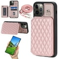 thumbnail image 1 of Case for iPhone 12 Pro / 12 6.1", Detachable Crossbody Strap Wallet Case with Card Slots, Stand Ring Flip PU Leather Protective Cover Lanyard for Women for iPhone 12 Pro / 12, Rosegold, 1 of 8